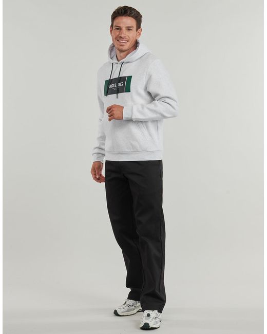 Jack & Jones Gray Hoodies Jjhayato for men