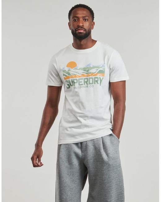 Superdry Gray T Shirt Outdoors Mountain Rlxd Tee for men