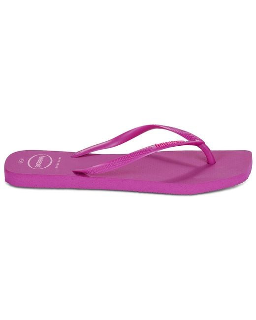 Havaianas Purple Flip Flops / Sandals (shoes) Square Logo Pop Up
