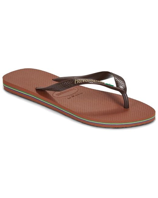 Havaianas Brown Flip Flops / Sandals (shoes) Brasil Logo