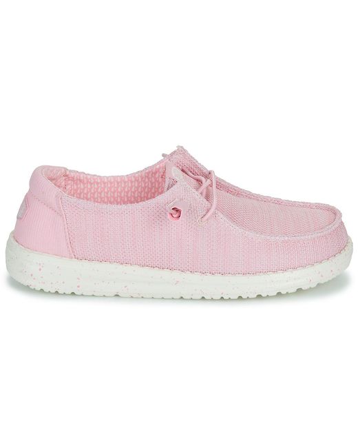 HeyDude Pink Slip-ons (shoes) Wendy Stretch Sox