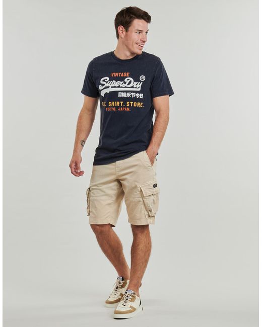 Superdry Blue T Shirt Bi Cali Relaxed for men