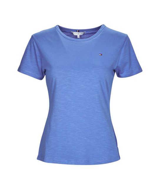Tommy Hilfiger Blue T Shirt 1985 Slim Slub C-nk Ss