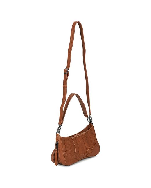 Desigual Brown Shoulder Bag Embro Patch Alsacia