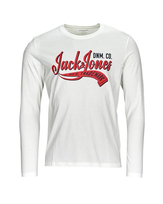 Jack & Jones Gray Long Sleeve T-shirt Jjelogo Tee Ls O-neck 2 Col Aw23 Sn for men