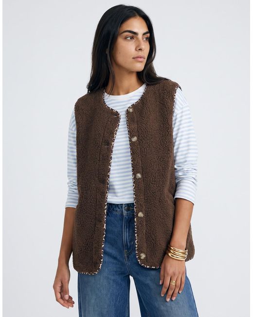 ONLY Brown Fleece Jacket Onlbaby Teddy Vest