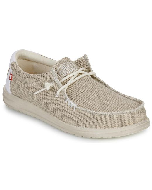 HeyDude Natural Slip-ons (shoes) Wally Braided Off White for men