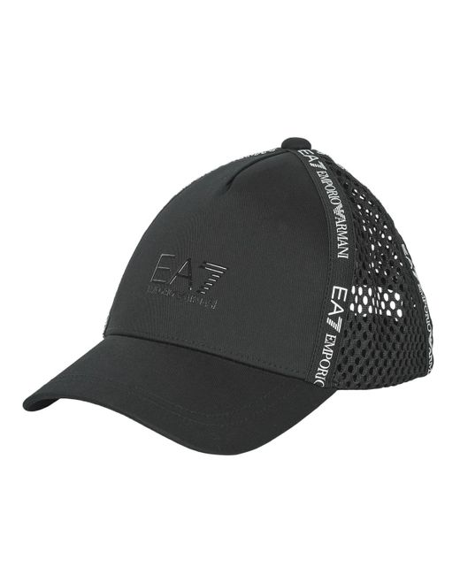 EA7 Black Cap Unisex Logo Tape Baseball