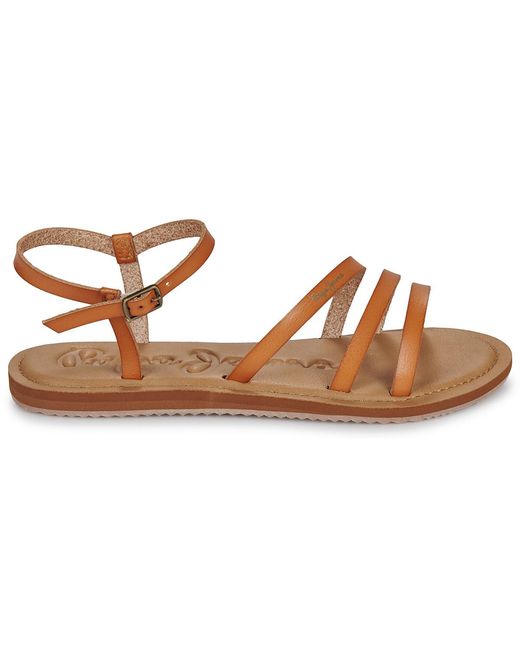 Pepe Jeans Brown Flat Sandals Rio Sand W