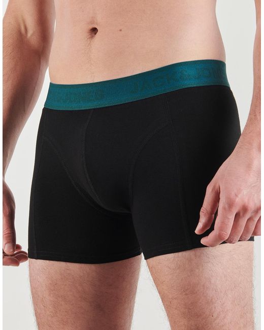 Jack & Jones Green Boxer Shorts Jacwesley Solid Trunks X5 for men