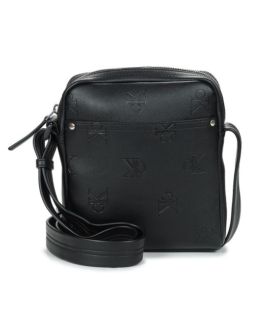 Calvin Klein Black Pouch Monogram Soft Reporter 18 Aop for men