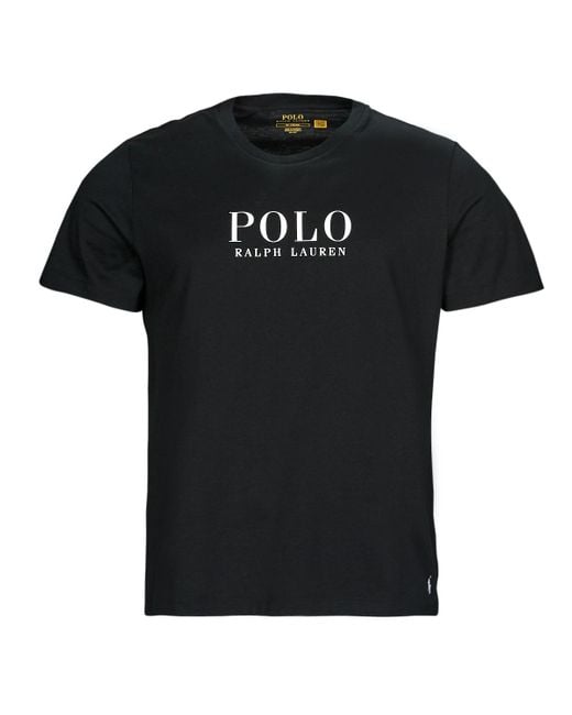 Polo Ralph Lauren Black T Shirt Sleepwear-s/s Crew-sleep-top for men