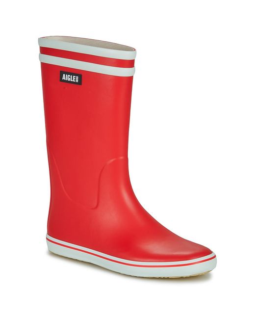 Aigle Red Wellington Boots Malouine