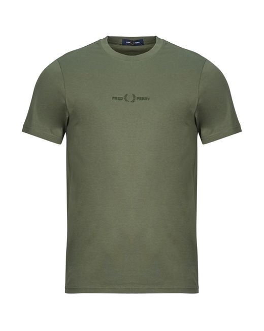 Fred Perry Green T Shirt Embroidered for men