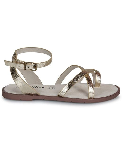 Chattawak Metallic Flat Sandals Perlita