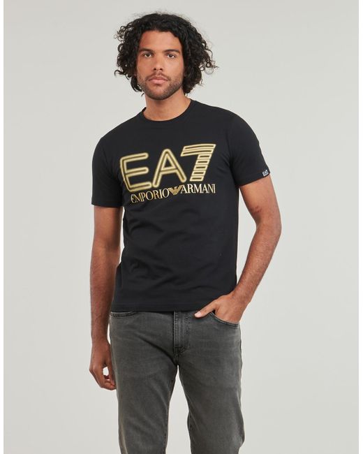 EA7 Black T Shirt Tshirt 3dpt37 for men