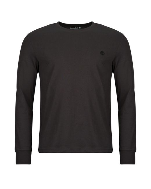 Timberland Black Long Sleeve T-shirt Tree Embroidered Exterer River Slim for men