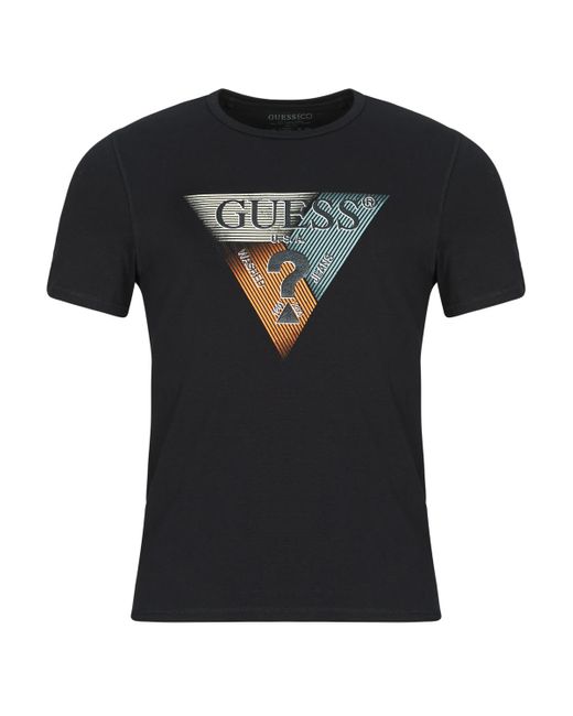 Guess Black T Shirt Triangle Tee for men