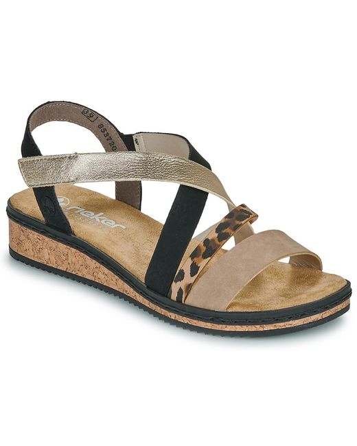 Rieker Metallic Wedge Sandals V3663-92