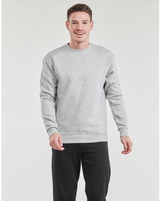 Jack & Jones Gray Sweatshirts Jjebradley Sweat Crew for men