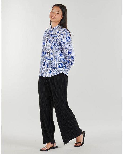 Pieces Blue Shirt Pcsaylor Ls Shirt Wvn