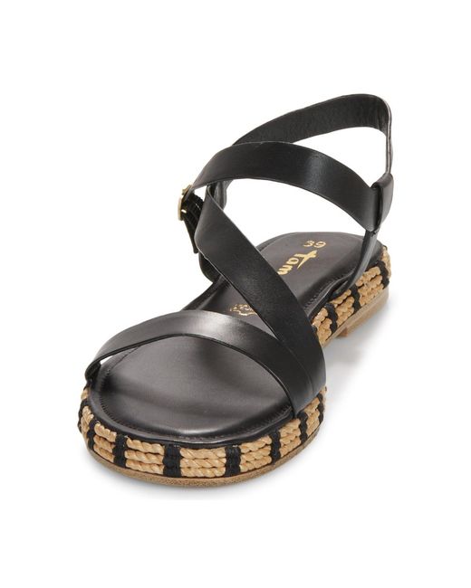 Tamaris Black Flat Sandals 28131-001