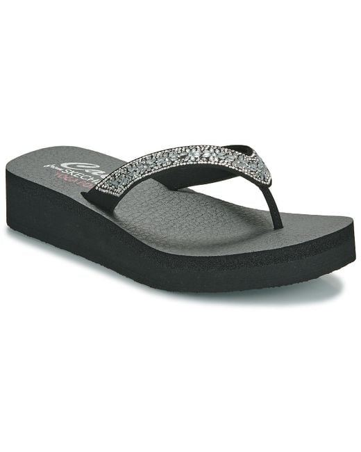 Skechers Black Flip Flops / Sandals (shoes) Vinyasa - Wild Daisies