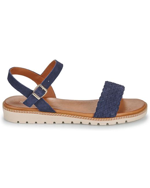 So Size Blue Flat Sandals Marion