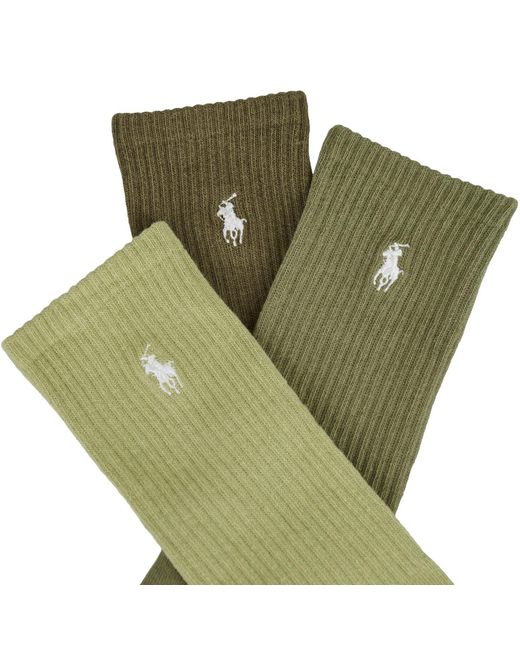 Polo Ralph Lauren Green Socks Tnal Color-crew Sock-3 Pack for men