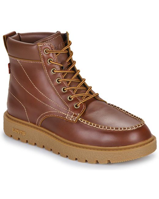 Levi's Brown Mid Boots Abner Red Tab for men