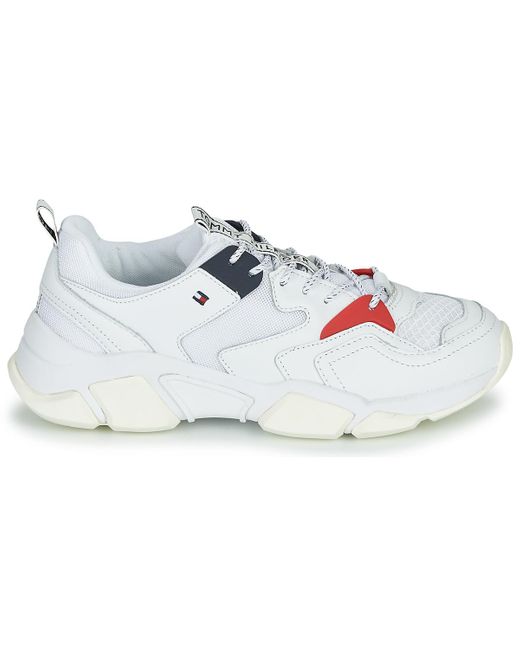 Tommy Hilfiger Wmn Chunky Mixed Textile Trainer Shoes (trainers) in White |  Lyst UK