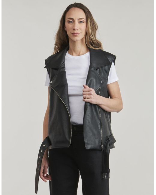 Noisy May Black Leather Jacket Nmlina