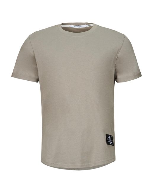 Calvin Klein Gray T Shirt Badge Turn Up Sleeve for men