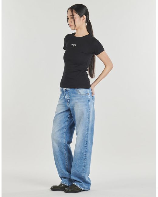 Guess Black T Shirt Gj Ss Cn Rib Embro