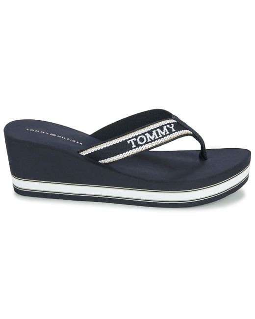 Tommy Hilfiger Blue Flip Flops / Sandals (shoes) Hilfiger Wedge Beach Sandal