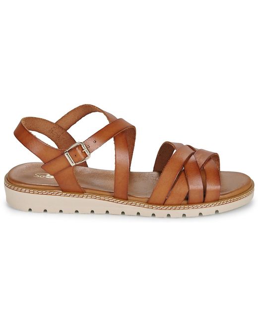 So Size Brown Flat Sandals Margot