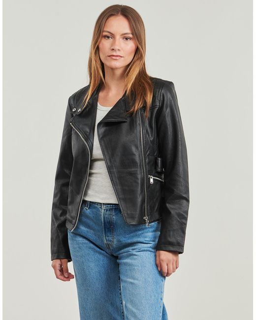 ONLY Black Leather Jacket Onlmanilla
