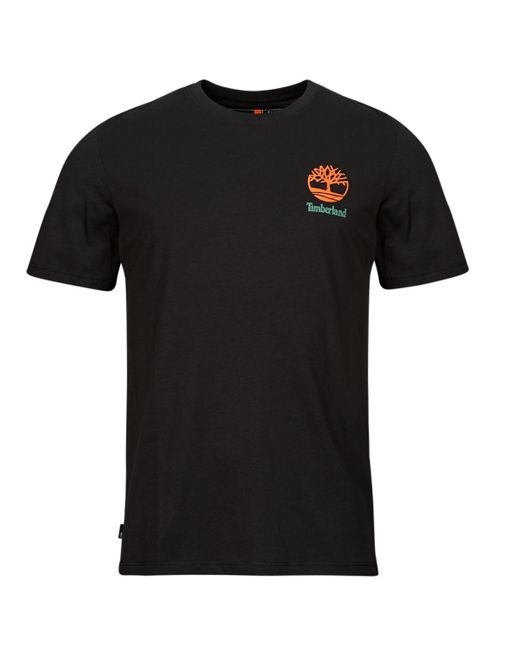 Timberland Black T Shirt Back Graphic Short Sleeve Tee for men
