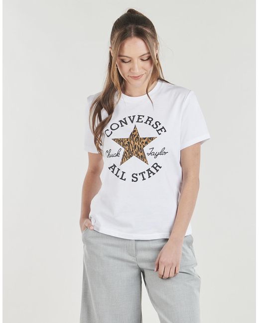 Converse White T Shirt Animal Print Infill Standard Fit Tee