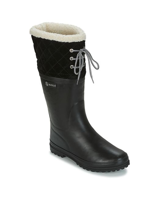 Aigle Polka Giboulee Women's Wellington Boots In Black