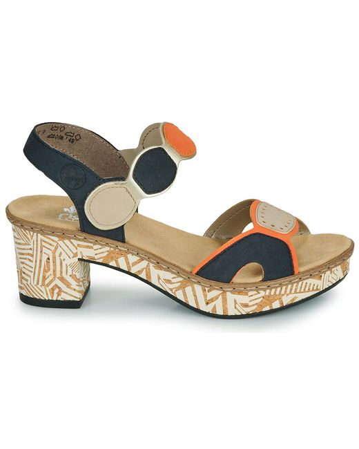 Rieker Metallic Heeled Sandals 63876-90