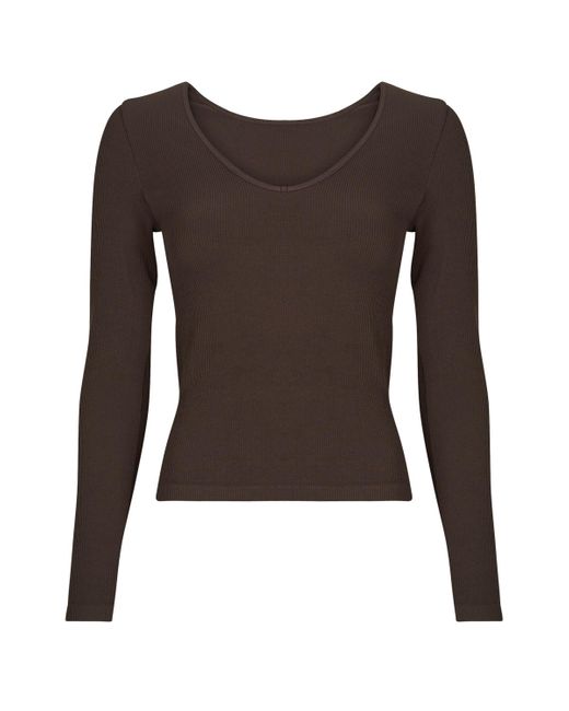 Only Play Brown Long Sleeve T-shirt Onpjaia Life Vn Ls