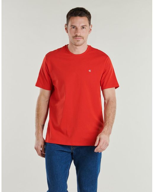 Calvin Klein Red T Shirt Ss Classic Monogram Tee for men