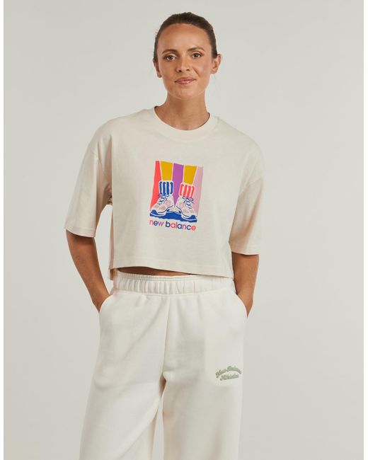 New Balance White T Shirt Athletics Gradient Shoes T-shirt