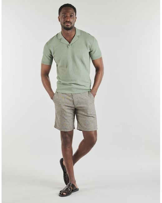 SELECTED Gray Shorts Slhregular-brody Linen Bld Shorts for men