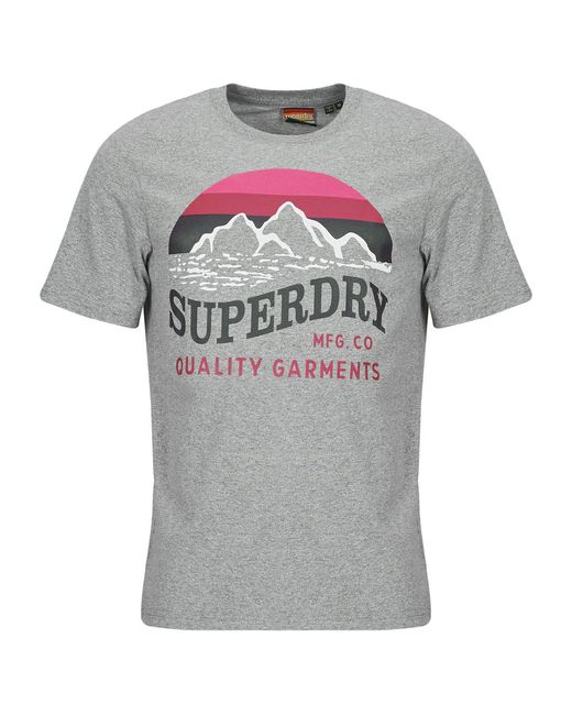 Superdry Gray T Shirt Great Outdoors Relaxed for men