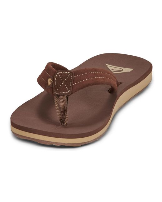 Quiksilver Brown Flip Flops / Sandals (shoes) Carver Nubuck for men