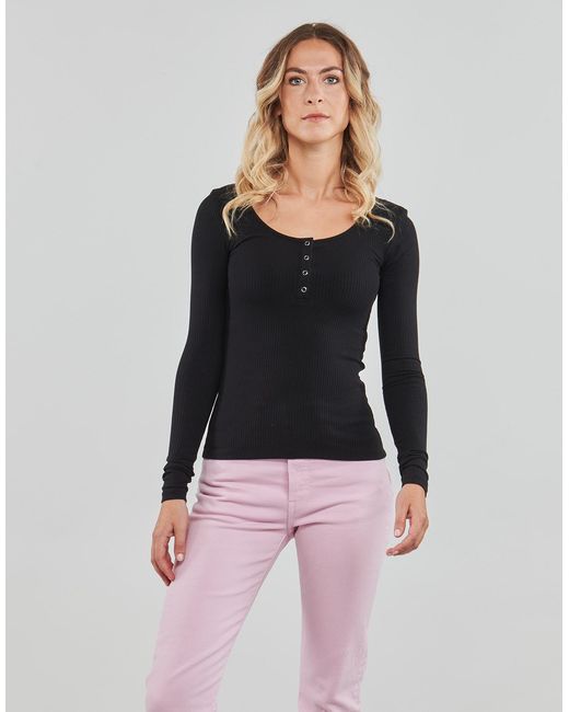 Pieces Black Sweater Pckitte Ls Top