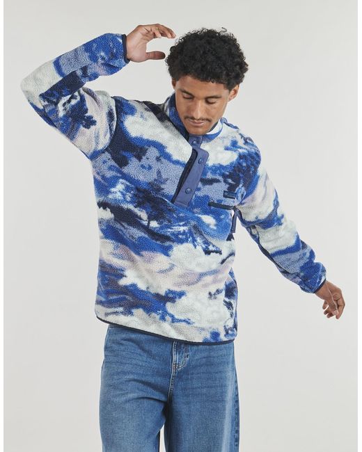 Columbia Blue Fleece Jacket Helvetia Ii Printed Half Snap Fleece for men