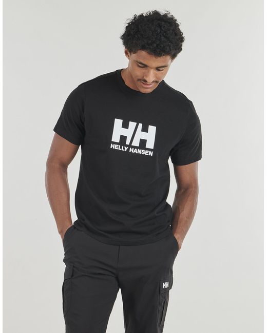 Helly Hansen Black T Shirt Logo T-shirt 3.0 for men